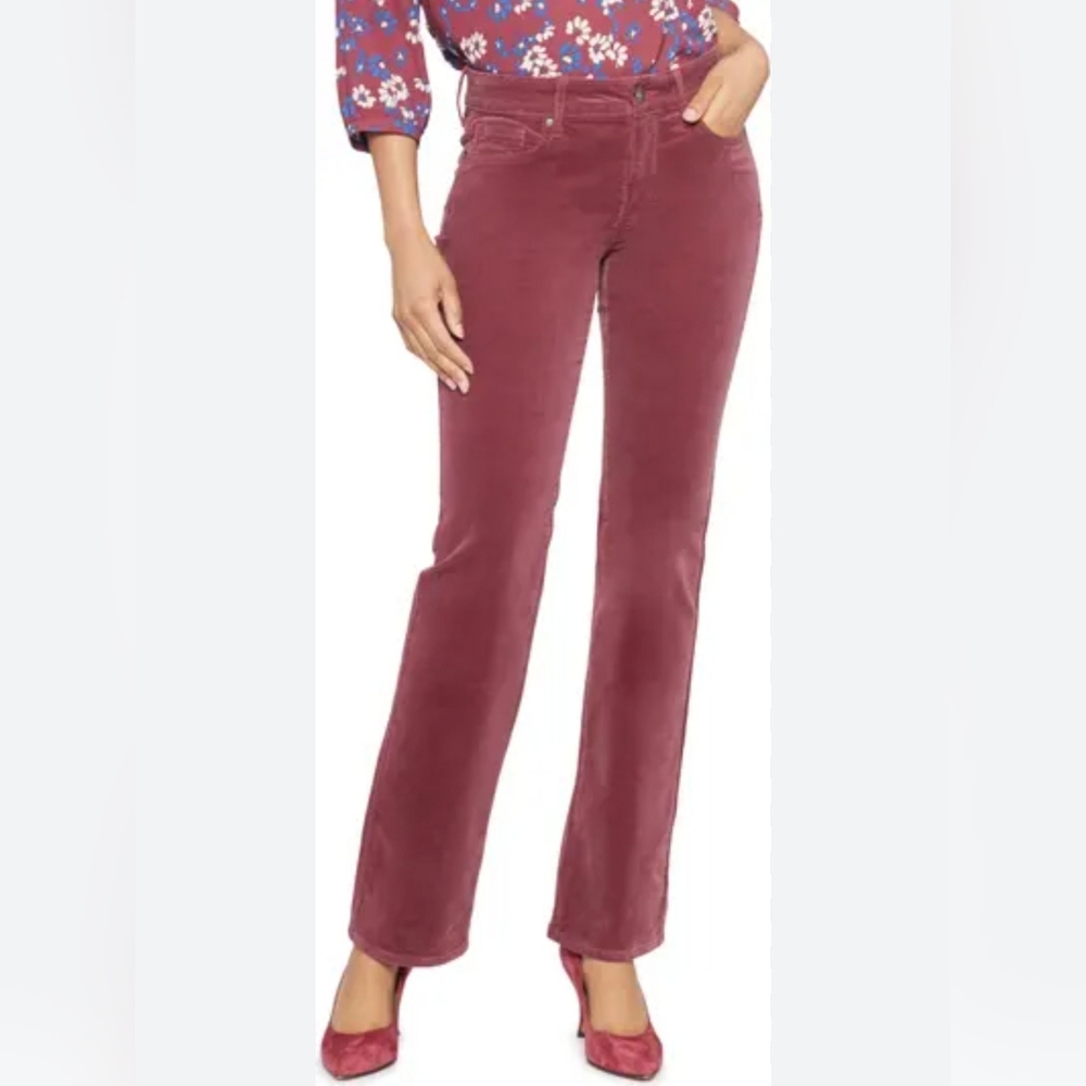 NYDJ Marilyn Corduroy Straight Leg Pants in Husk / dusty rose Size 6 Short